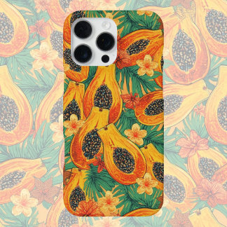 Funda Para iPhone 16 Pro Max Papaya Paraíso | Fruta Tropical de Acuarela