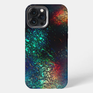 Funda Para iPhone 13 Pro Max Papel de aluminio o rocoso bajo plástico azul y ro