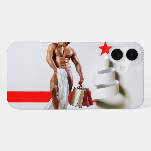 Funda Para iPhone Papel espiral blanco de compras de Navidad de Slip (Reverso Horizontal)