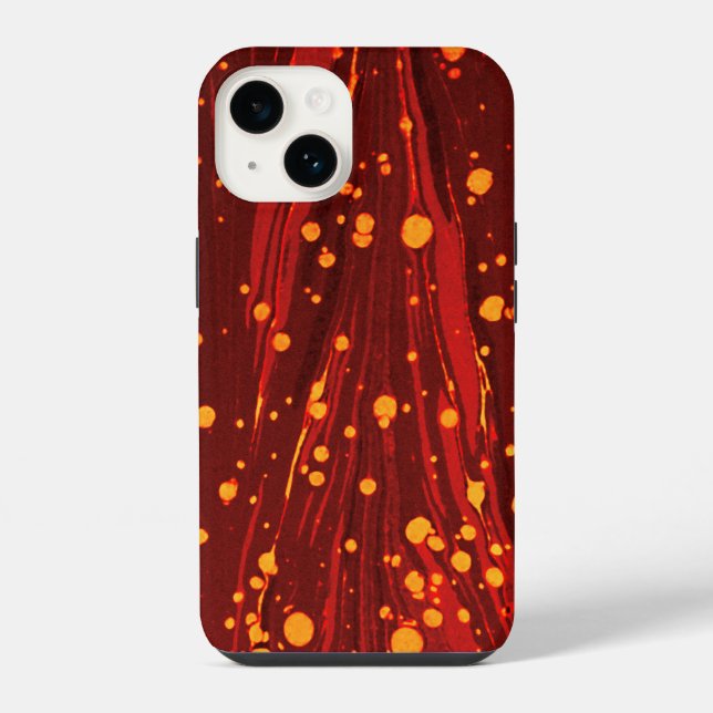 FUNDA PARA iPhone PAPEL MARMOLADO ROJO ABSTRACTO CON SALPICADURAS DE (Reverso )