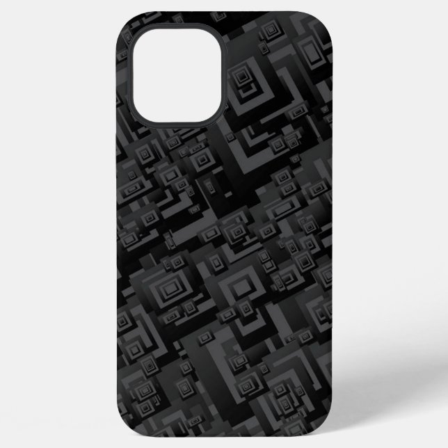 Funda Para iPhone Papel pintado rectángulo negro gris (Reverso )