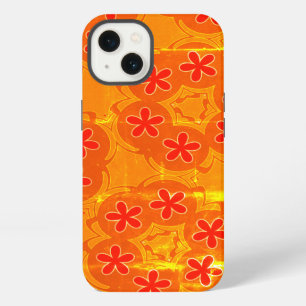papel pintado retro naranja, rojo 1970