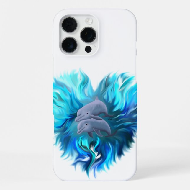 Funda Para iPhone Par de delfines (Reverso )
