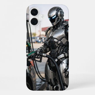 Funda Para iPhone 16 Plus Parada de combustible futurista