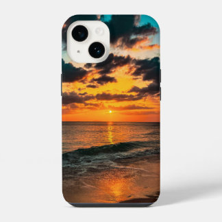 Funda Para iPhone 14 Paradise beach sunset teléfono celular cubierta pa
