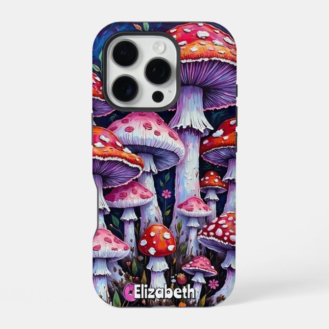 Funda Para iPhone Parche de champiñón iluminado (Reverso )