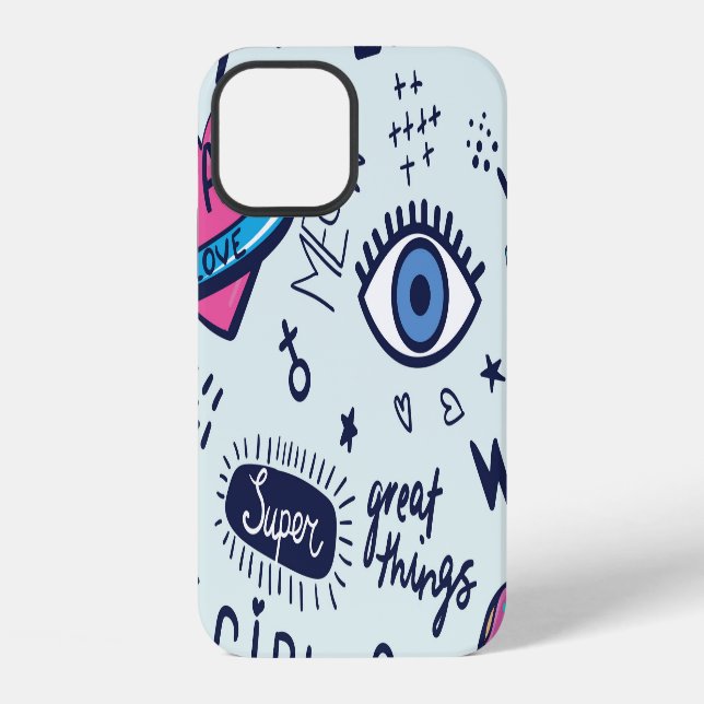 Funda Para iPhone Parche de moda: Stickers de Pop Art. (Reverso )
