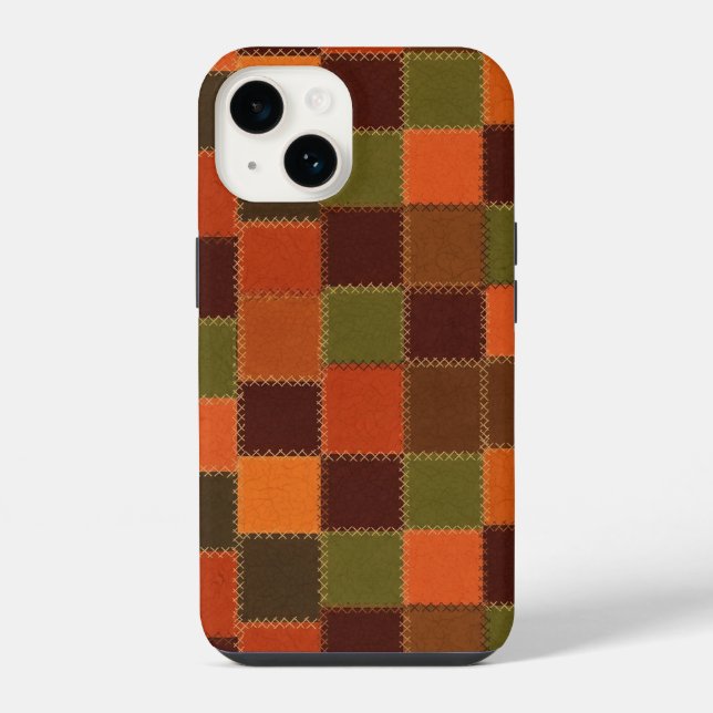Funda Para iPhone parche falso estilo a cuadros (Reverso )