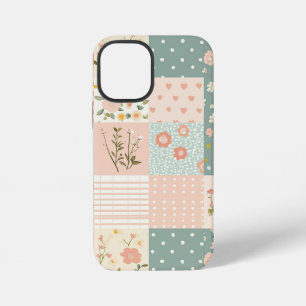 Funda Para iPhone 12 Mini Parche vintage de jardín en rosa polvoriento y lav
