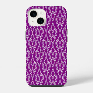Funda Para iPhone 14 Paredes de flores de estilo Art Deco púrpura