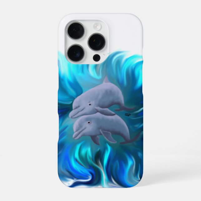Funda Para iPhone Pareja de delfines (Reverso)