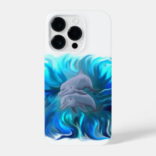 Funda Para iPhone 14 Pro Pareja de delfines