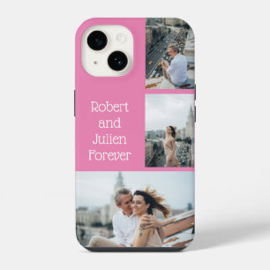 Funda Para iPhone 14 Pareja para siempre con tres fotos de parejas