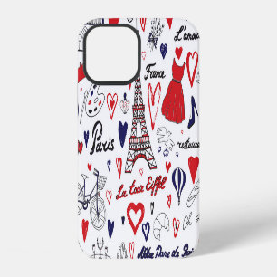 Funda Para iPhone 12 París Vintage: Patrón de línea de viaje