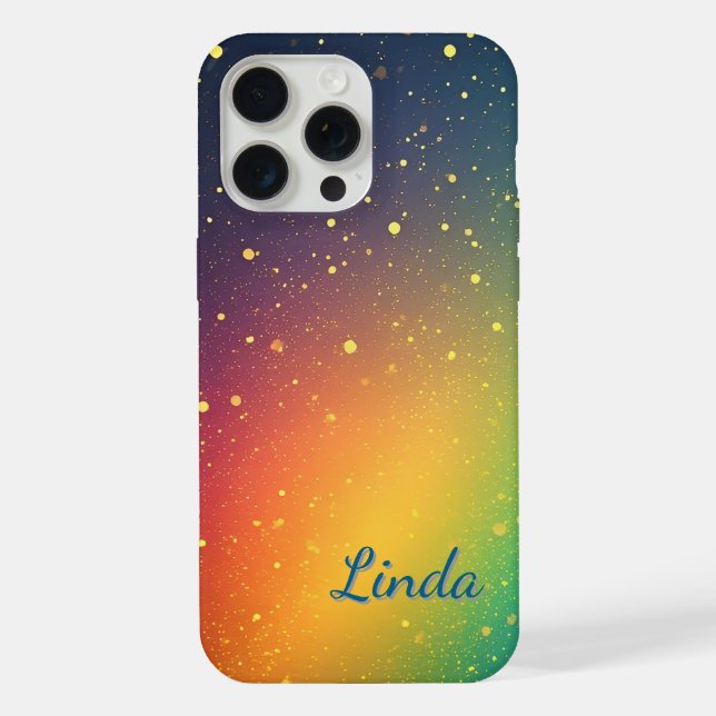 Funda Para iPhone Partículas Coloridas Brillantes (Reverso )