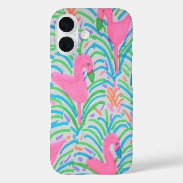 Funda para iPhone Party de la Jungla de Flamencos (Reverso )