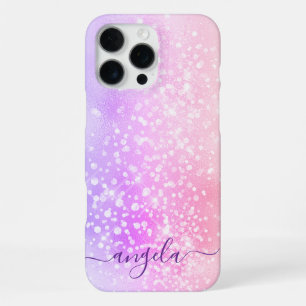 Funda Para iPhone 16 Pro Max Pasado Rosa Pastel Brillante Glam Signature