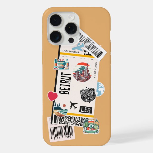FUNDA PARA iPhone PASAPORTE DE EMBARQUE BEIRUT LÍBANO  (Reverso )