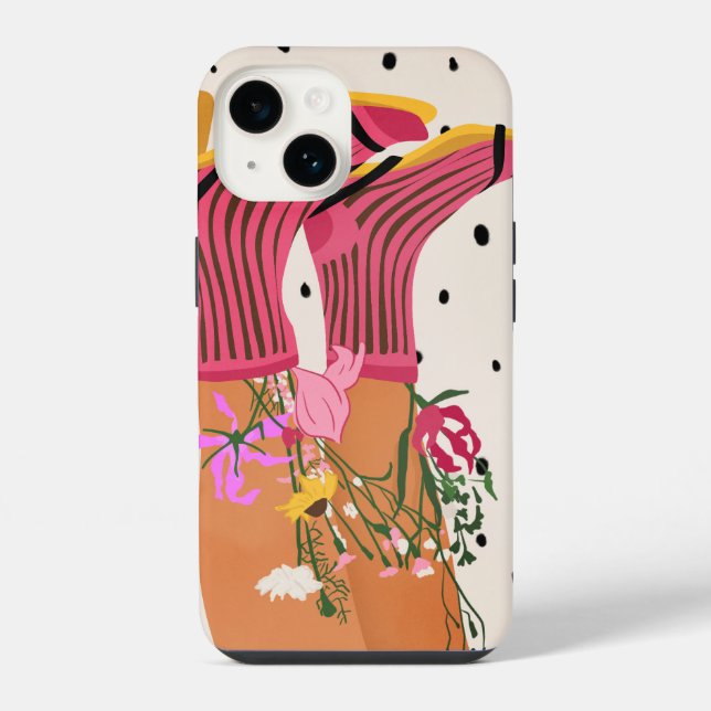 Funda Para iPhone Pasos botánicos (Reverso )