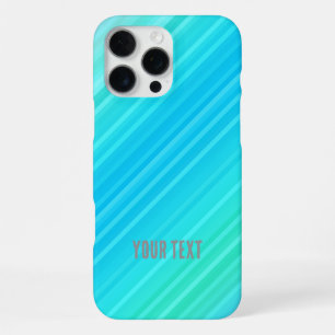 Funda Para iPhone 16 Pro Max Pastel Abstracto Turquesa Azul Verde Rayas