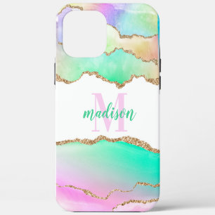 Funda Para iPhone 12 Pro Max Pastel Brillante Agata Monogramado