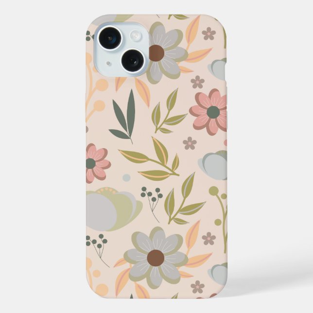 Funda Para iPhone Pastel Floral Pattern– Soft Aesthetic Flower (Reverso )