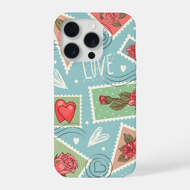 Funda Para iPhone Pastel Love Hearts Floral Phone Case (Reverso )