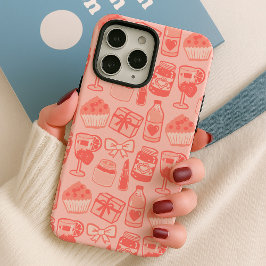 Funda Para iPhone 16 Pro Max Pastel Pink Party Pattern