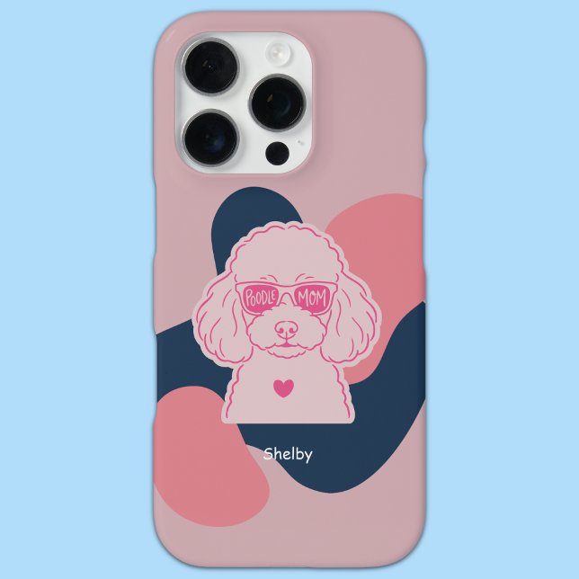 Funda Para iPhone Pastel Poodle Mom Custom Name Phone Case (Subido por el creador)