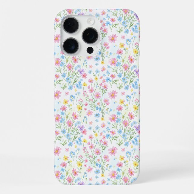Funda Para iPhone Pastel Wildflower Meadow Pattern (Reverso )