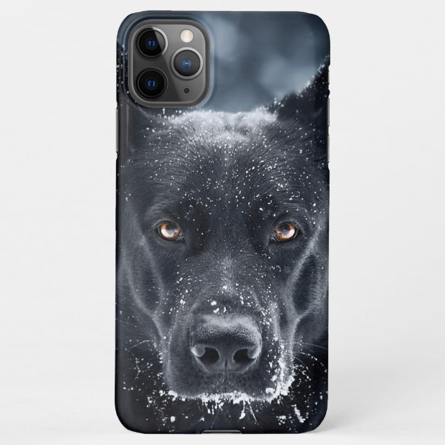 Funda Para iPhone Pastor alemán negro (Reverso)