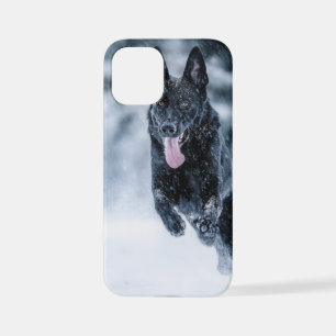 Funda Para iPhone 12 Mini Pastor alemán negro con cubierta de Duvet de nieve