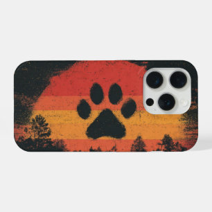 Pata de Perro Puesta de Sol Retro Silueta Vintage