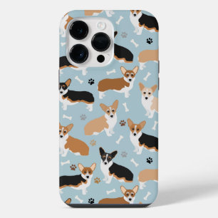 Funda Para iPhone 14 Pro Max Patas y huesos de perro Corgi