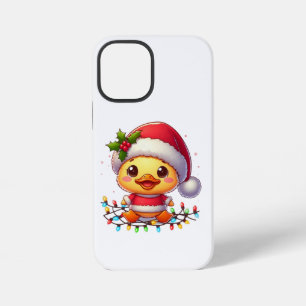 Funda Para iPhone 12 Mini Pato de Navidad Lindo Dibujo Animado Santa-68362