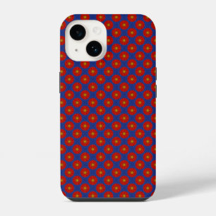 Funda Para iPhone 14 Pato sobre azul con caleidoscopio rojo