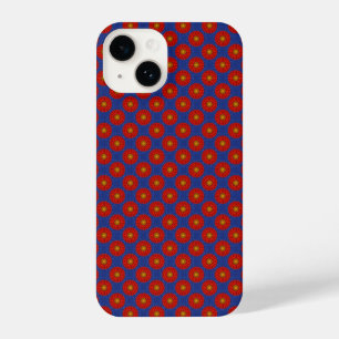 Funda Para iPhone 14 Pato sobre azul con caleidoscopio rojo