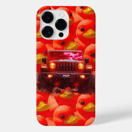 Funda Para iPhone 14 Pro Max Patos rojos con un camión rojo 4x4