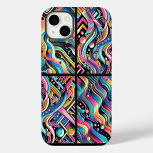 Funda Para iPhone 14 Plus Patrón abstracto brillante de neón colorido de los