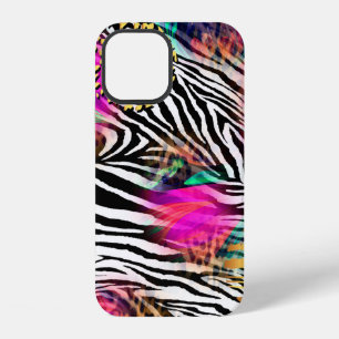 Funda Para iPhone 12 Patrón abstracto colorido con textura de cebraabst