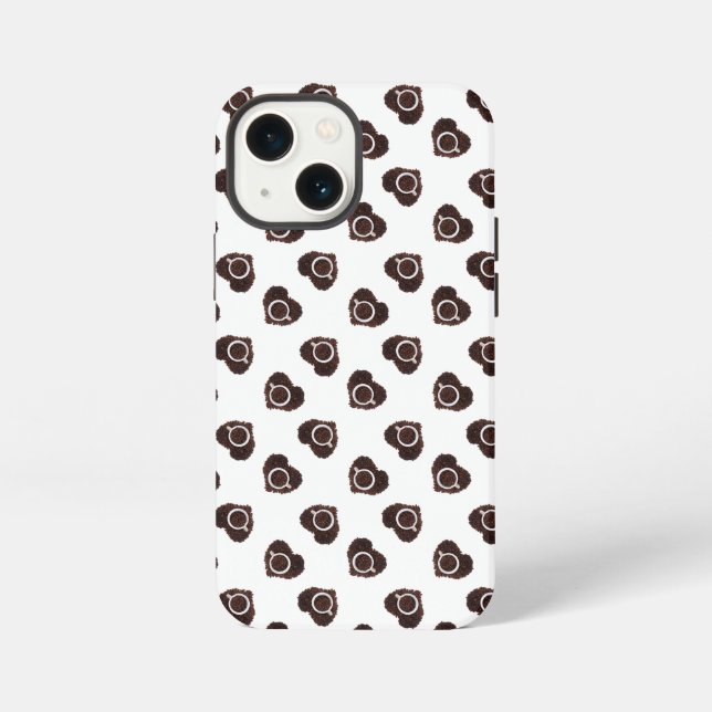 Funda Para iPhone Patrón abstracto de corazón de café (Reverso )