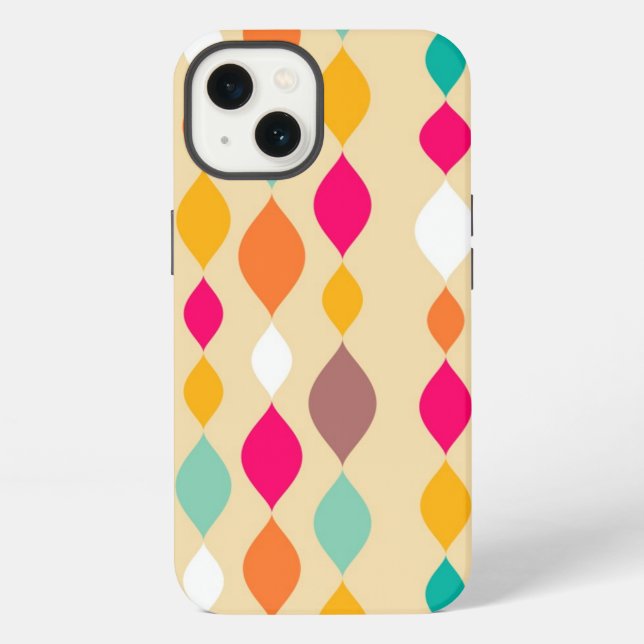 Funda Para iPhone patrón abstracto de estilo retro (Reverso )