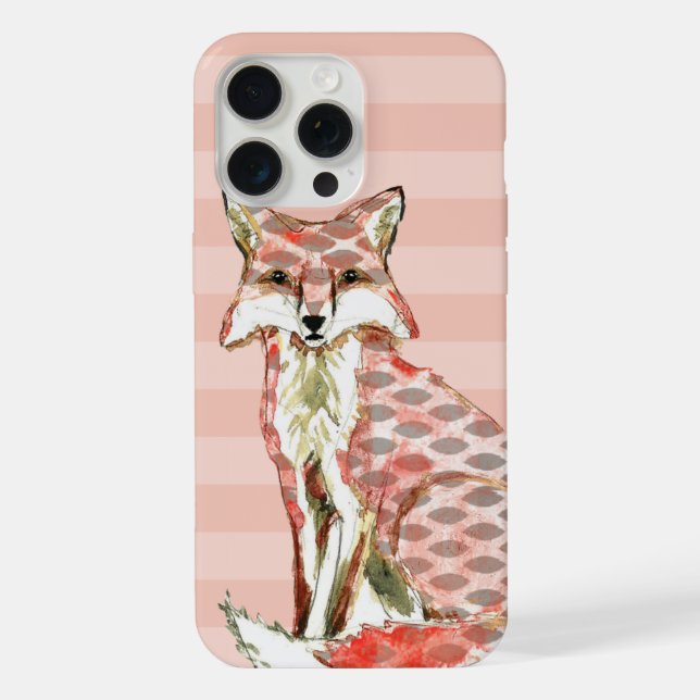Funda Para iPhone Patrón abstracto de Fox pintada (Reverso )