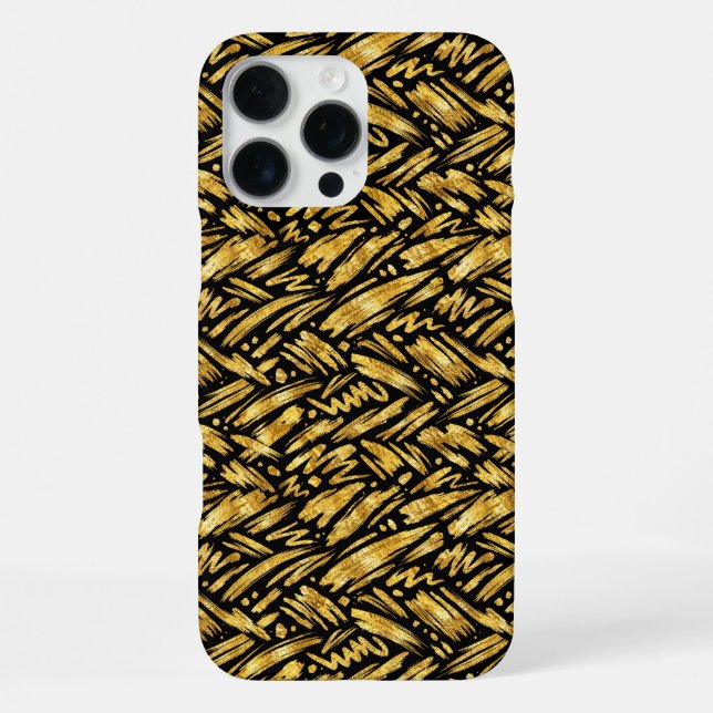 Funda Para iPhone Patrón abstracto de lámina de oro (Reverso )