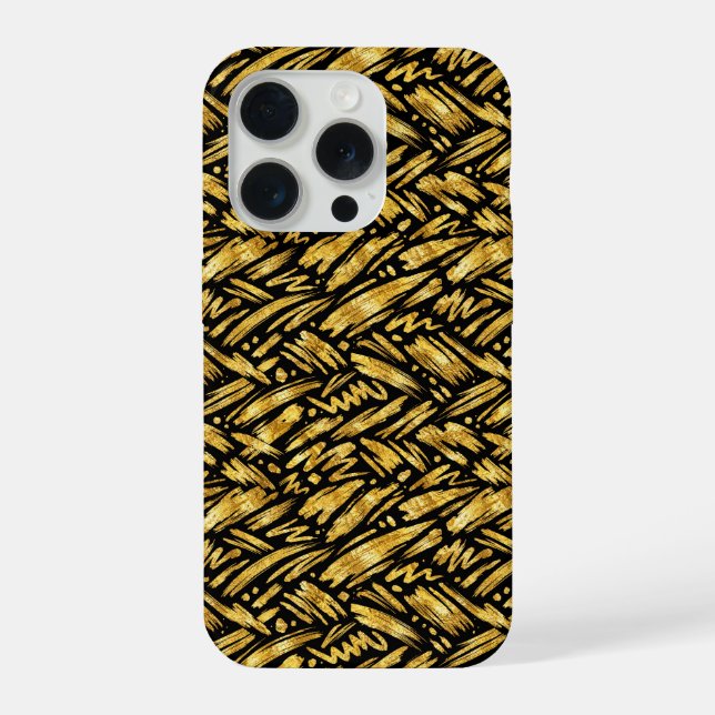 Funda Para iPhone Patrón abstracto de lámina de oro (Reverso )