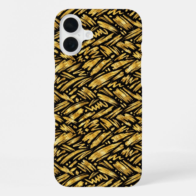 Funda Para iPhone Patrón abstracto de lámina de oro (Reverso )