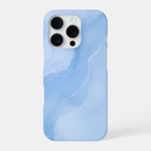 Funda Para iPhone 16 Pro Patrón abstracto de mármol azul suave