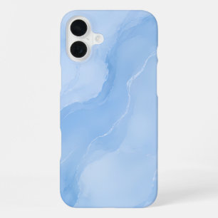 Funda Para iPhone 16 Plus Patrón abstracto de mármol azul suave