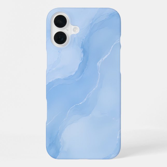 Funda Para iPhone Patrón abstracto de mármol azul suave (Reverso )