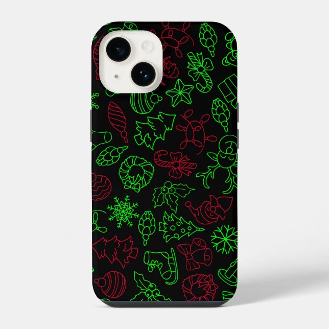 Funda Para iPhone Patrón abstracto de Navidad (Reverso )